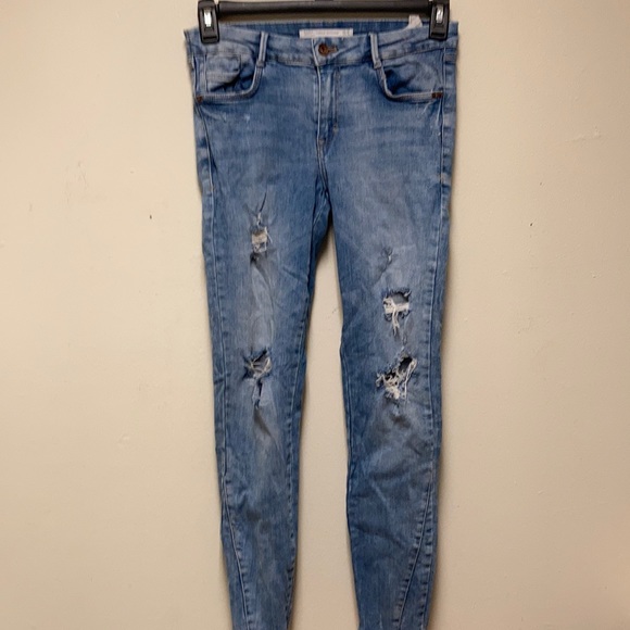 Zara | Jeans | Zara Trafaluc Denim Wear Size 46 Distressed Jeans | Poshmark